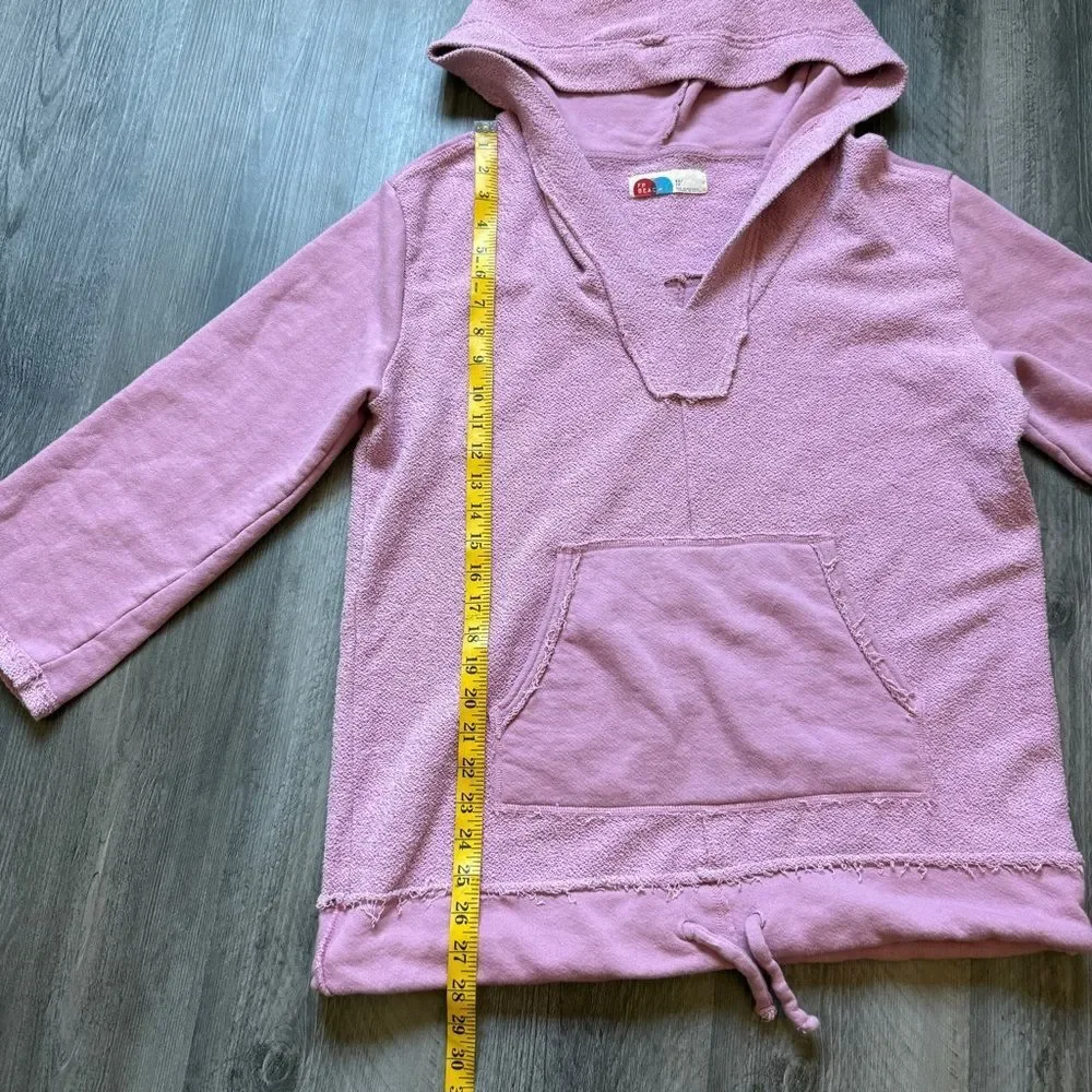 Free People Oversized Terry Hooded Sweatshirt XS Purple Vacation Boho